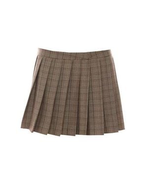Aniye By Minigonna Plissettata A Quadri - Marrone