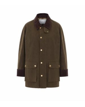 DUNST Giacca Cerata Verde Oliva - Marrone