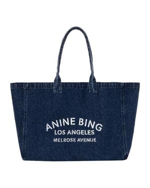 Anine Bing Borsa Tote Leo Denim - Blu