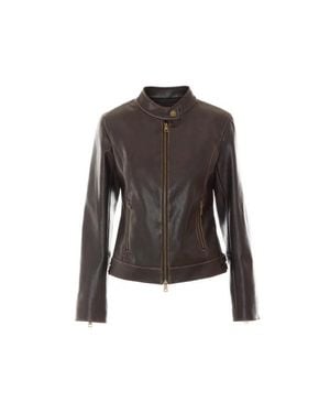 Liu Jo Giacca Biker Marrone Scuro - Nero