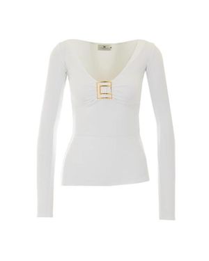 Elisabetta Franchi Maglia Bianca - Bianco