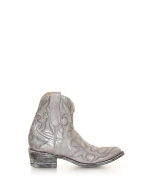Mexicana Stivaletto Texano Argento Metallizzato - Bianco