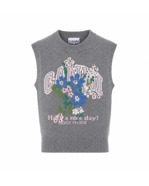 Ganni Maglia Grigia - Grigio