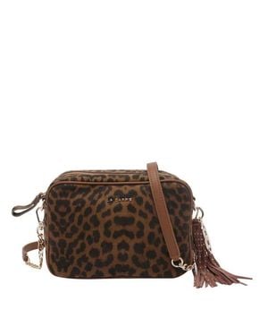 La Carrie Borsa A Tracolla Lio Leopardata - Marrone