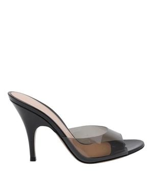 Gianvito Rossi Sandali Mule Neri Con Tacco Alto - Grigio