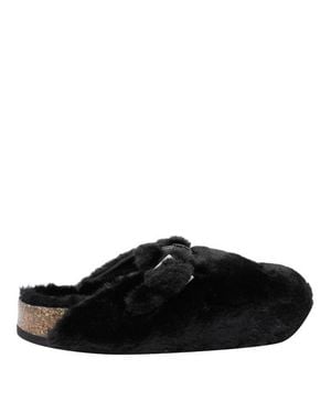 Kurt Geiger Mules Nere Effetto Pelliccia - Nero