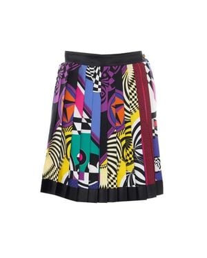 Versace Minigonna A Pieghe Teatro Foulard - Blu