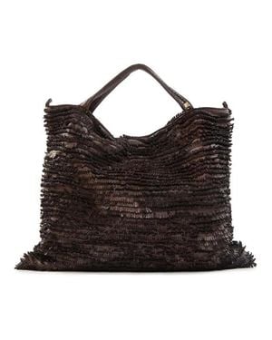 Majo Shopper Con Frange - Nero