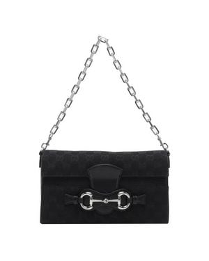 Gucci Borsa Nera Horsebit Ristretto - Nero