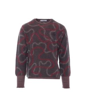 Vivienne Westwood Maglione Grigio A Girocollo - Viola