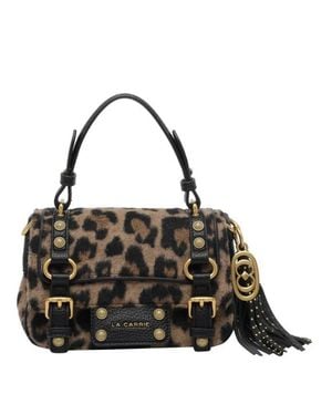 La Carrie Borsa A Mano Leopardata Marrone - Nero