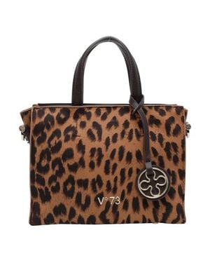 V73 Borsa A Mano Leopardata Marrone Scuro