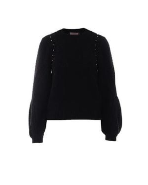 Twinset Maglia Nera Con Strass - Nero