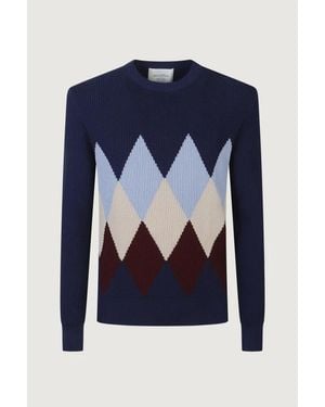 Ballantyne R Neck Pullover - Blu