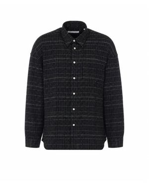 sunflower Camicia Nera A Quadri Sottili - Blu