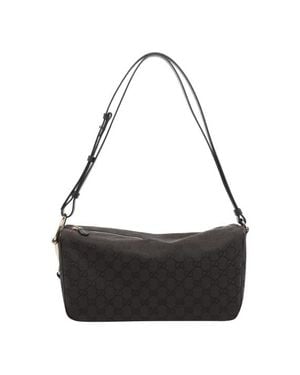 Gucci Borsa A Spalla Marrone Scuro Half Horsebit - Nero
