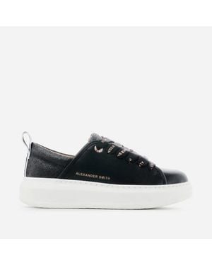 Alexander Smith Sneakers Vegana Nera Con Sperone Nero Glitter