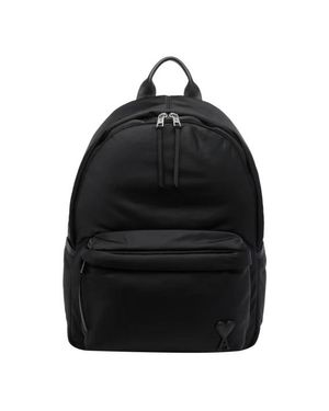 Ami Paris Marcel Backpack Padded Nylon Twill - Nero