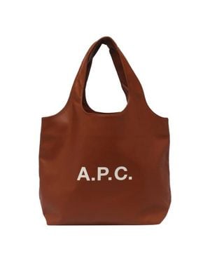A.P.C. Borsa Tote Ninon - Marrone