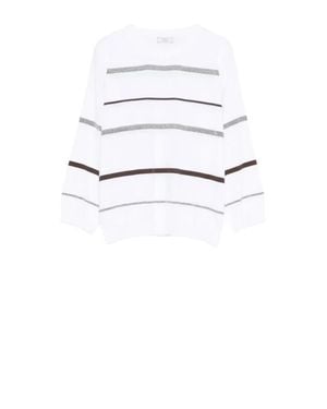 Peserico Maglia A Righe Bianca - Bianco