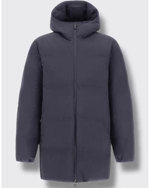 Herno Giacca Imbottita Lunga Con Cappuccio - Blu
