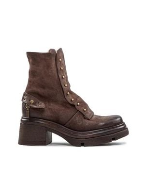A.s.98 Biker Easy Con Rivetti Oro - Marrone