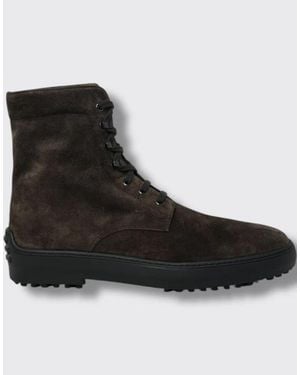 Tod's Stivaletto Allacciato Marrone Scuro - Nero
