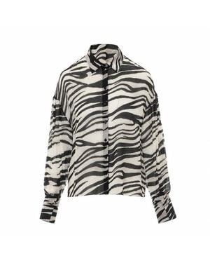 Patrizia Pepe Camicia Zebrata Bianca E Nera - Grigio