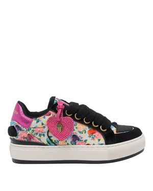 Kurt Geiger Sneaker Bassa Nera Con Stampa Floreale - Multicolore