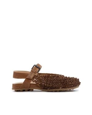 Malloni Chanel Flat Rete Tabacco - Marrone