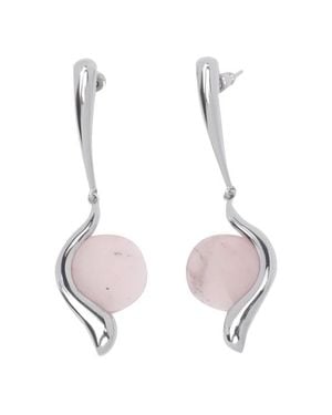 Panconesi Orecchini Pendenti Rosa E Argento