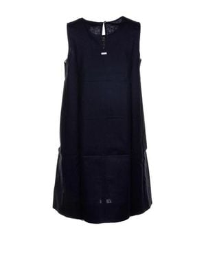 Barbour Abito Mini Smanicato Nero - Blu