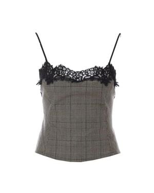 Pinko Top Grigio Chiaro Con Spalline Sottili