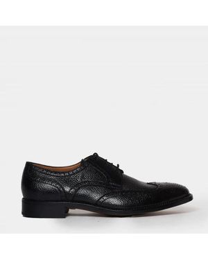 Gravati Scarpa Cucita A Mano Allacciata Modello Derby - Nero