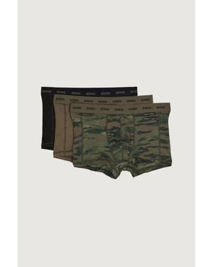 DIESEL Boxer Aderenti 3-Pack Mimetico E Nero - Verde