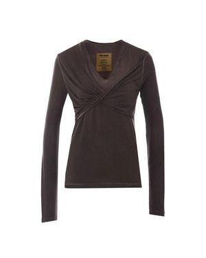 Uma Wang Top A Manica Lunga Marrone Scuro