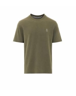 Brunello Cucinelli T-Shirt Verde Oliva