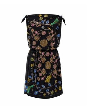 Versace Abito Midi Nero Stampato