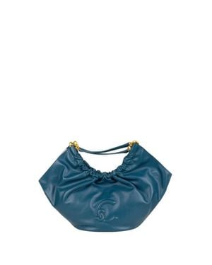 Coccinelle Borsa A Spalla Hobo Con Ruches - Blu