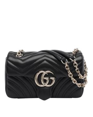 Gucci Borsa A Spalla Gg Marmont Nera - Nero