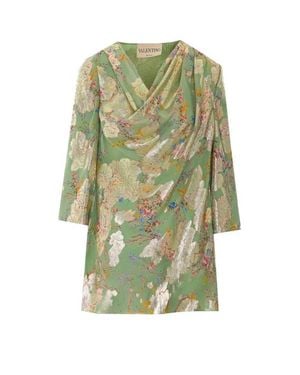Valentino Garavani Top Apres L'Hiver Ramage Print - Verde
