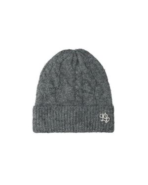 Liu Jo Cappello A Cuffia Grigio Scuro Con Trecce