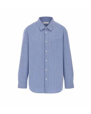 DUNST Camicia A Righe Blu Chiaro