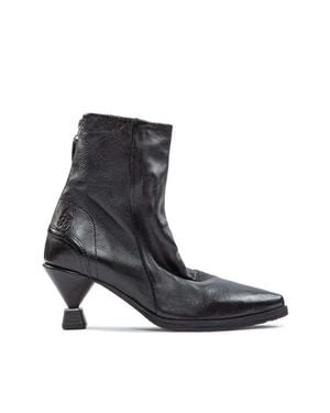 A.s.98 Tronchetti Tacco Rocchetto Sillar Pelle Nera - Nero