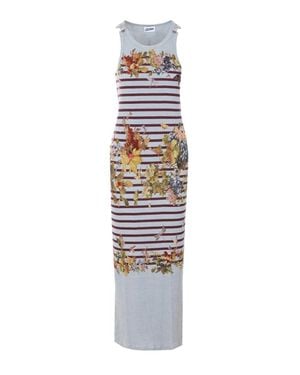 Jean Paul Gaultier Abito Azzurro Con Stampa Marinière - Bianco
