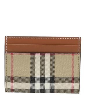 Burberry Portacarte Con Motivo Check - Marrone