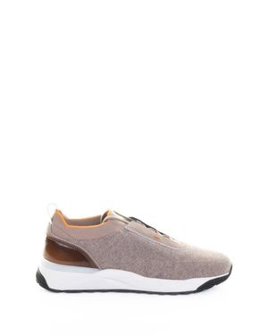 Santoni Sneakers Marroni Con Pannelli - Bianco