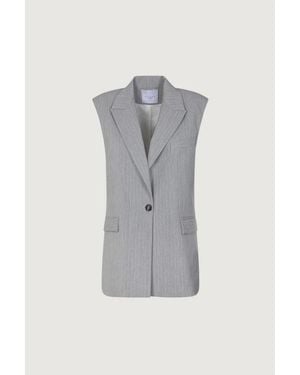 Gaelle Gilet Over Gessato - Grigio