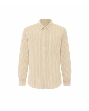 DUNST Camicia Avorio A Righe - Bianco