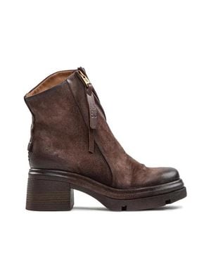 A.s.98 Biker Easy Cerniera Trasversale Pelle Ebano - Marrone